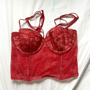 Victoria's Secret Red Lace Bustier Bra